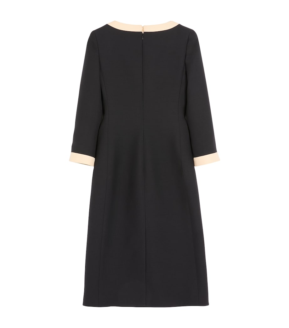 Valentino Black Virgin Wool-Silk Midi Dress
