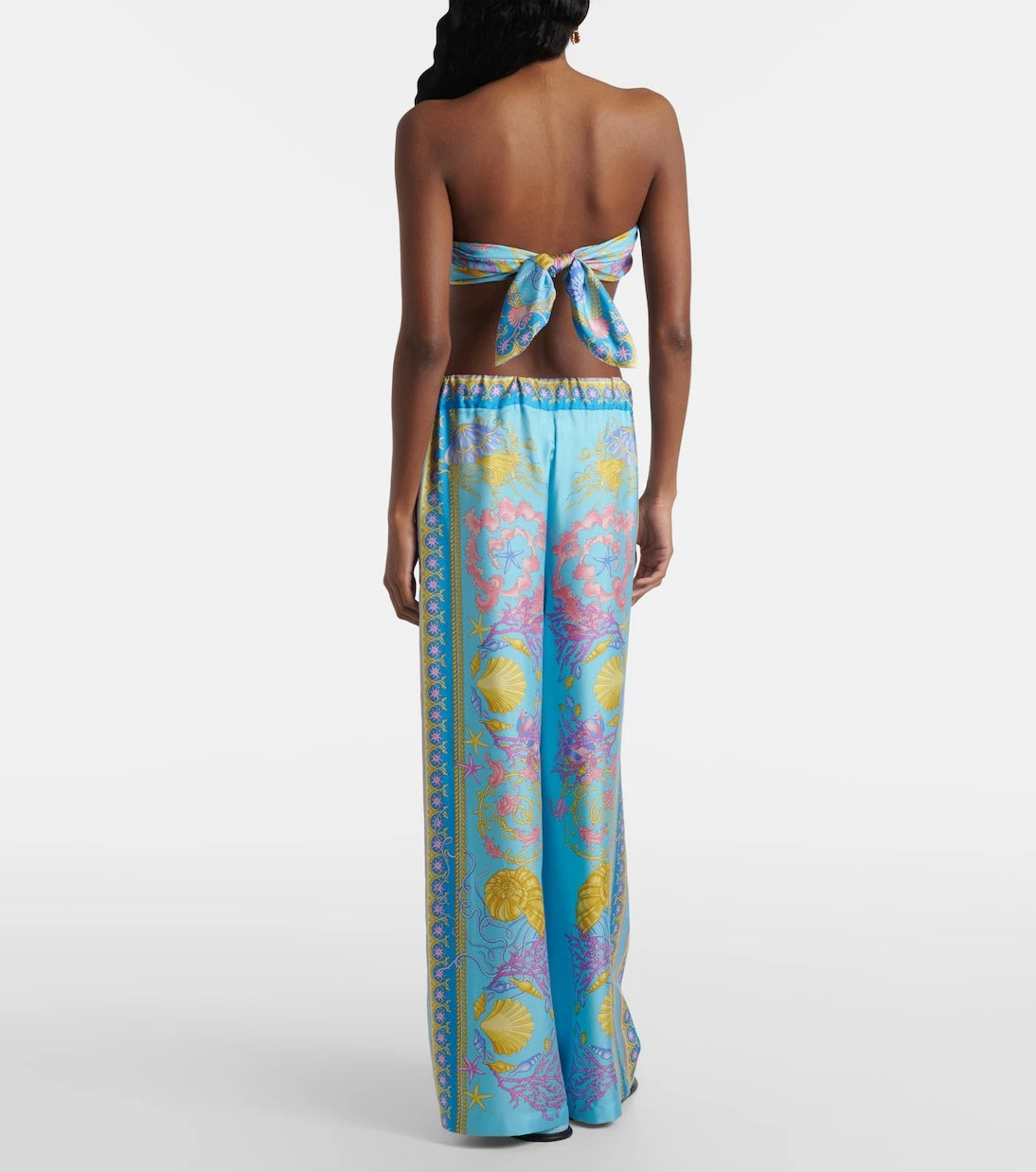 Versace - Underwater Barocco twill bandeau top