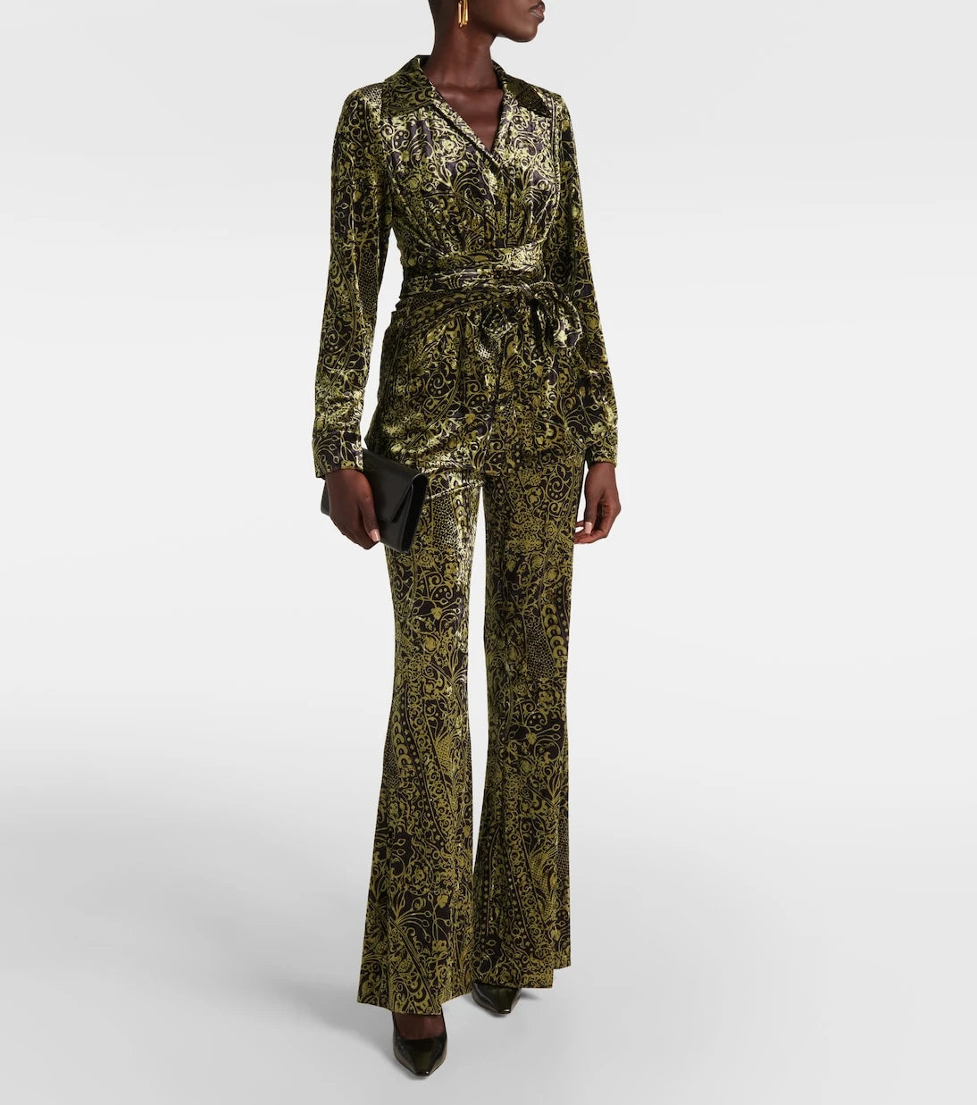 Diane von Furstenberg - Ruthette printed velvet flared pants