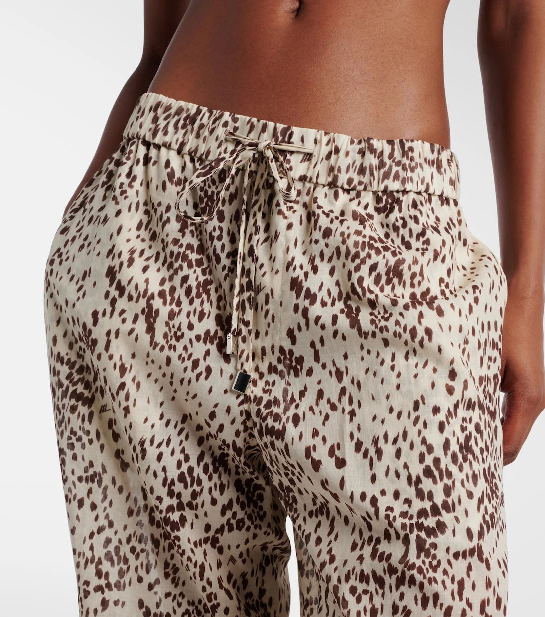 The Attico - Leopard-print cotton wide-leg pants