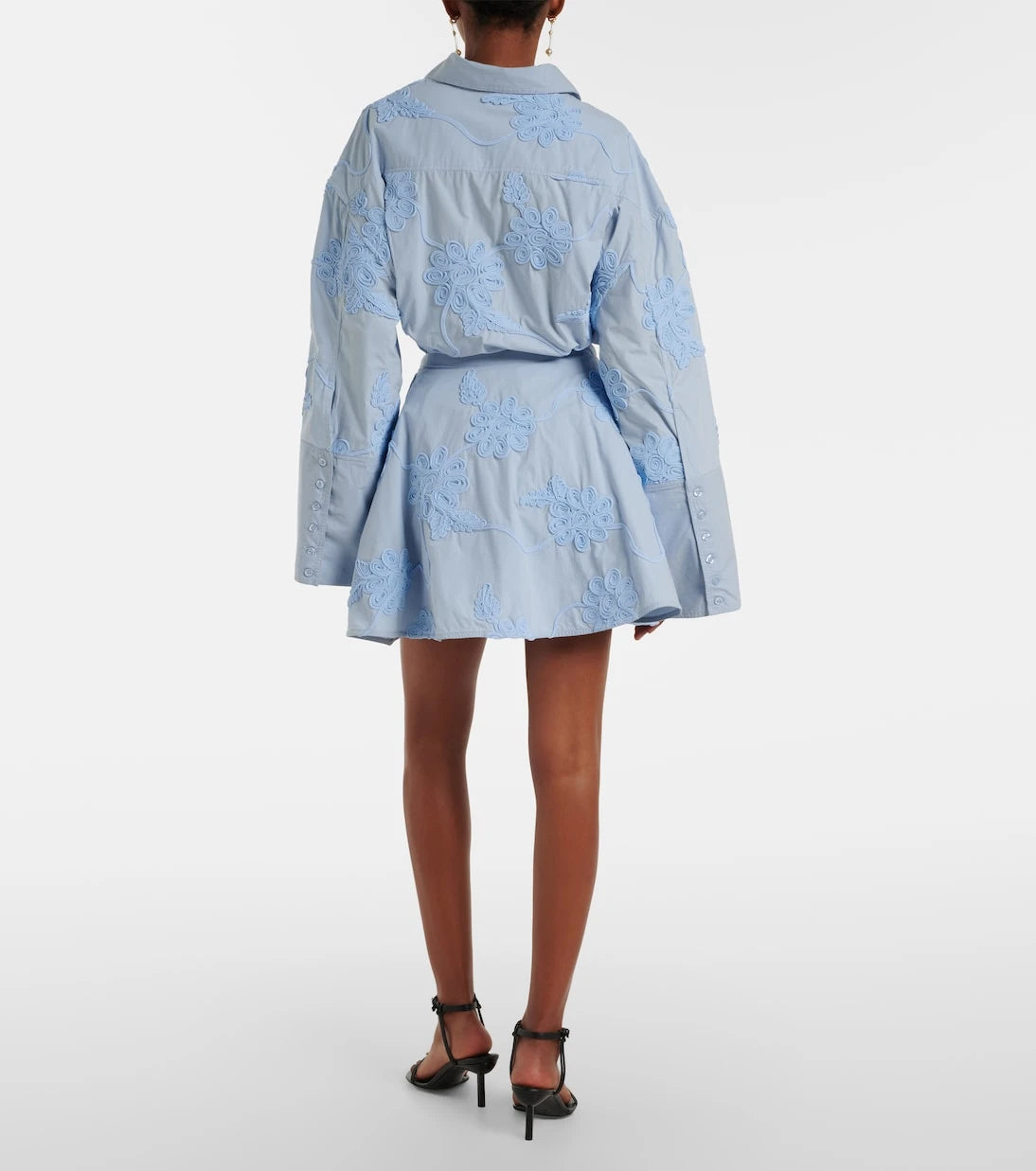 Rotate - Embroidered cotton miniskirt