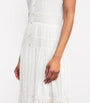 Maje White Lace-Insert Maxi Shirt Dress