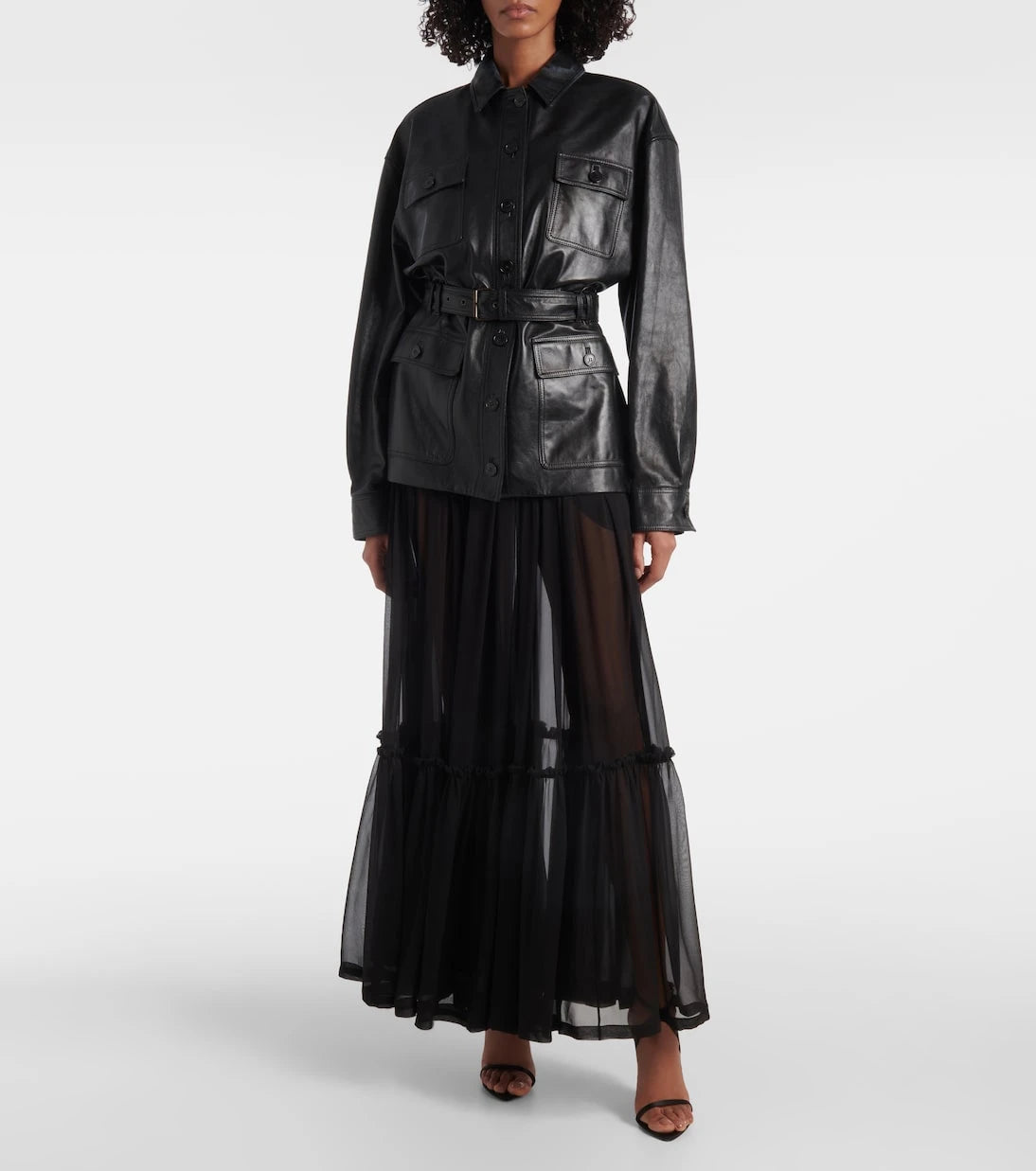 Saint Laurent - Saharienne belted leather jacket