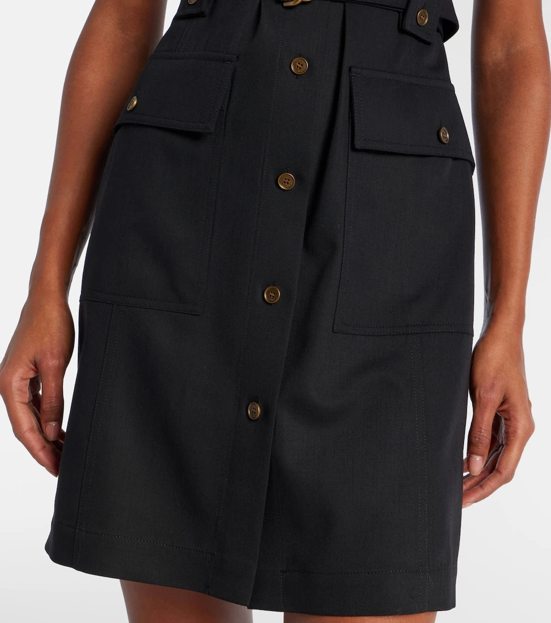 Burberry - Belted wool shirt dress