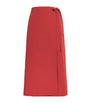 Red Wrap Midi Skirt