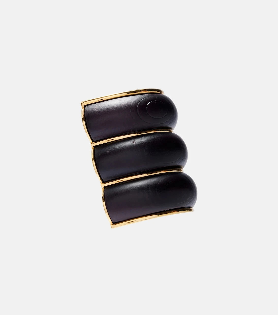 Alaïa - Bumper wooden clip-on earrings