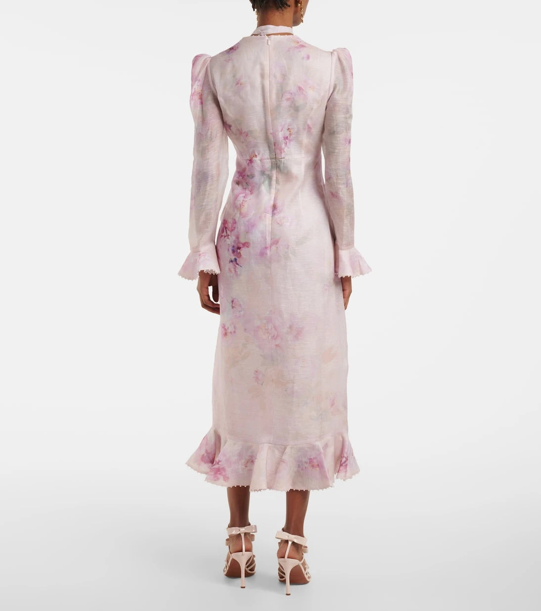 Zimmermann - Crush linen and silk midi dress