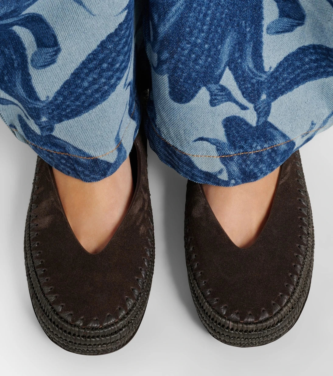 Loewe - Paula's Ibiza Rio suede Mary Jane flats