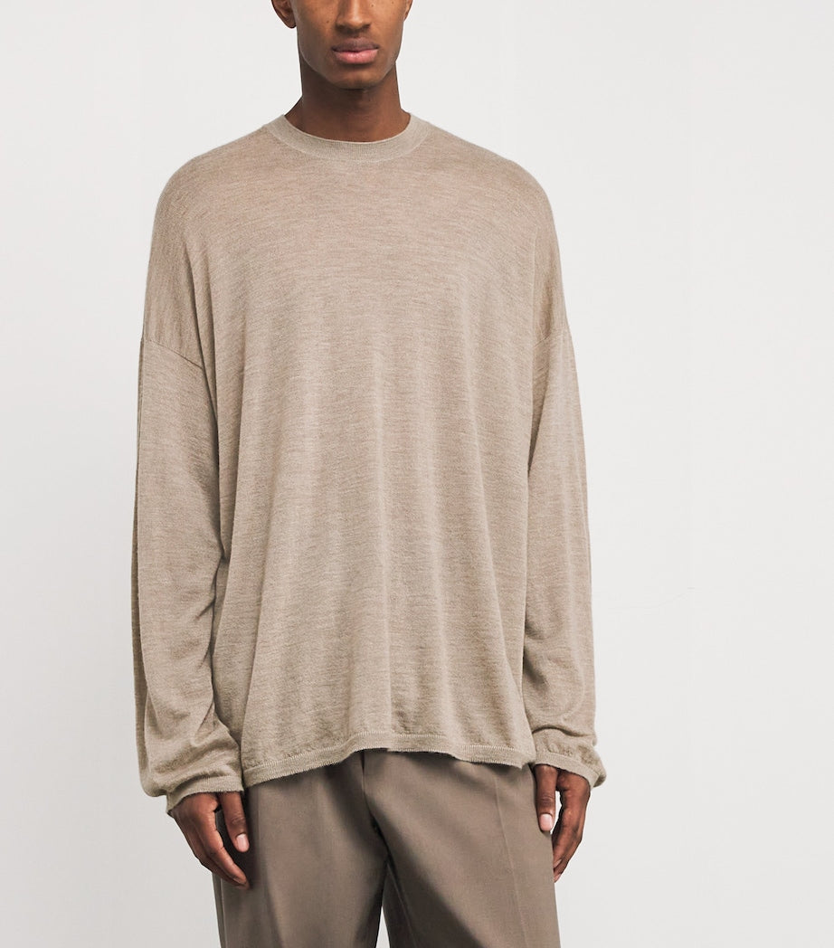Beige Akito Cashmere Long-Sleeve T-Shirt