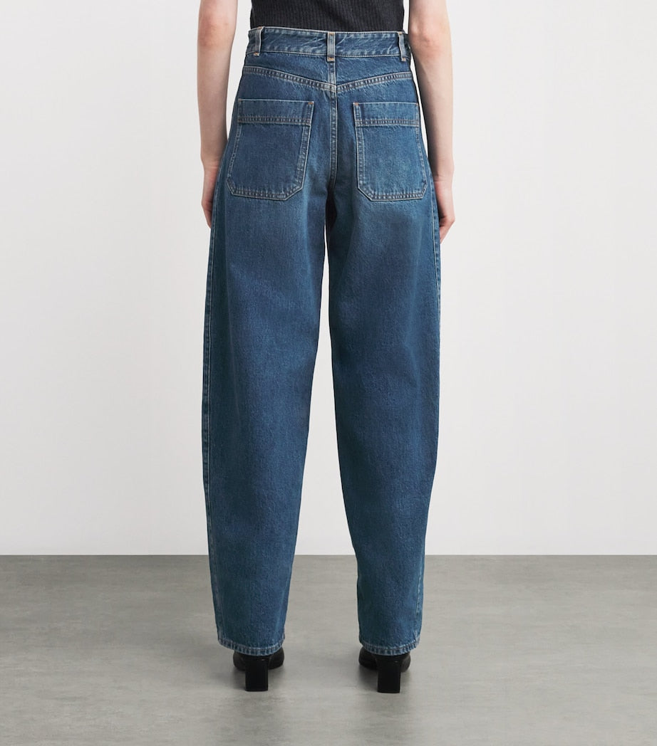 Blue Tapered Puddle Jeans