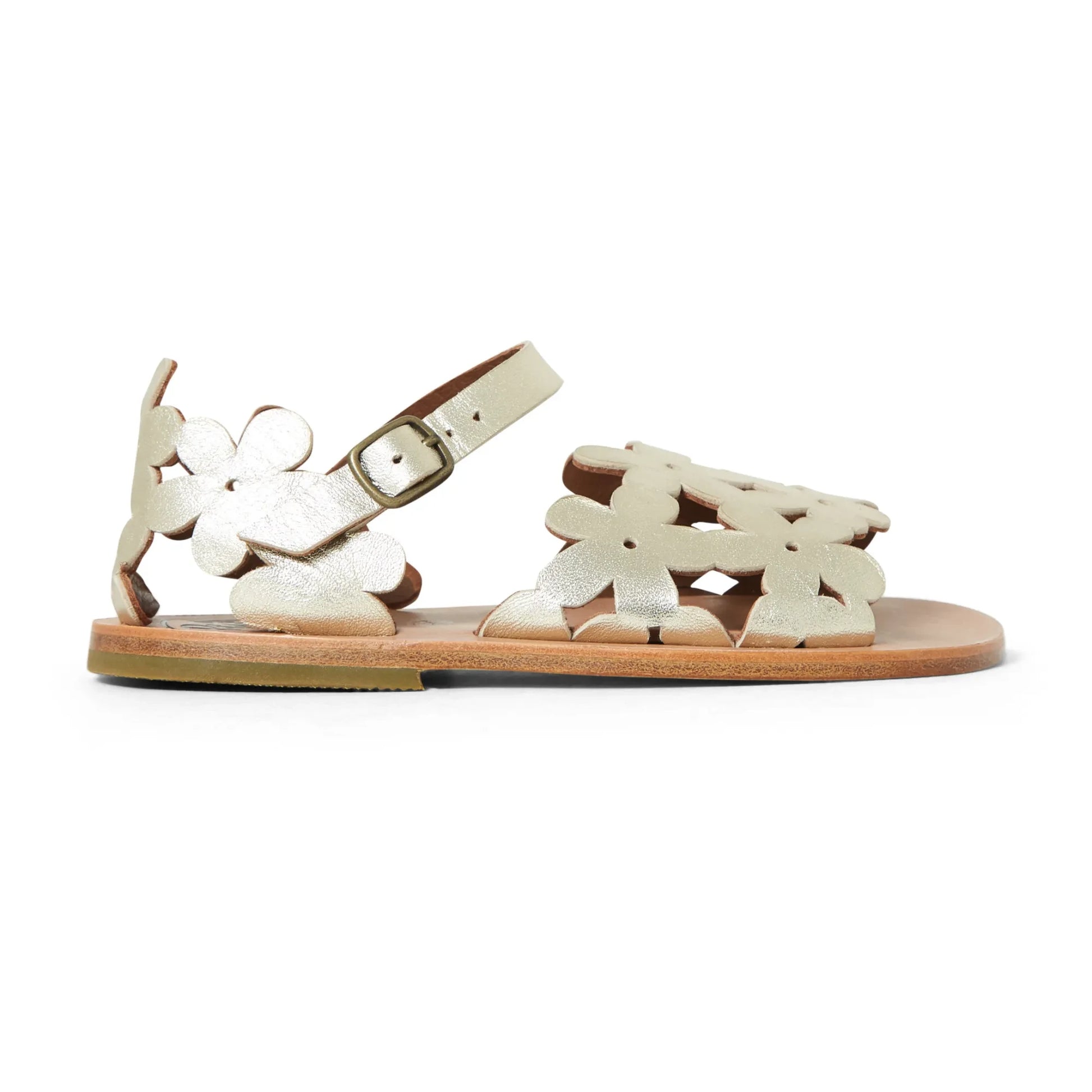 Pèpè - Floral Openwork Sandals | Gold