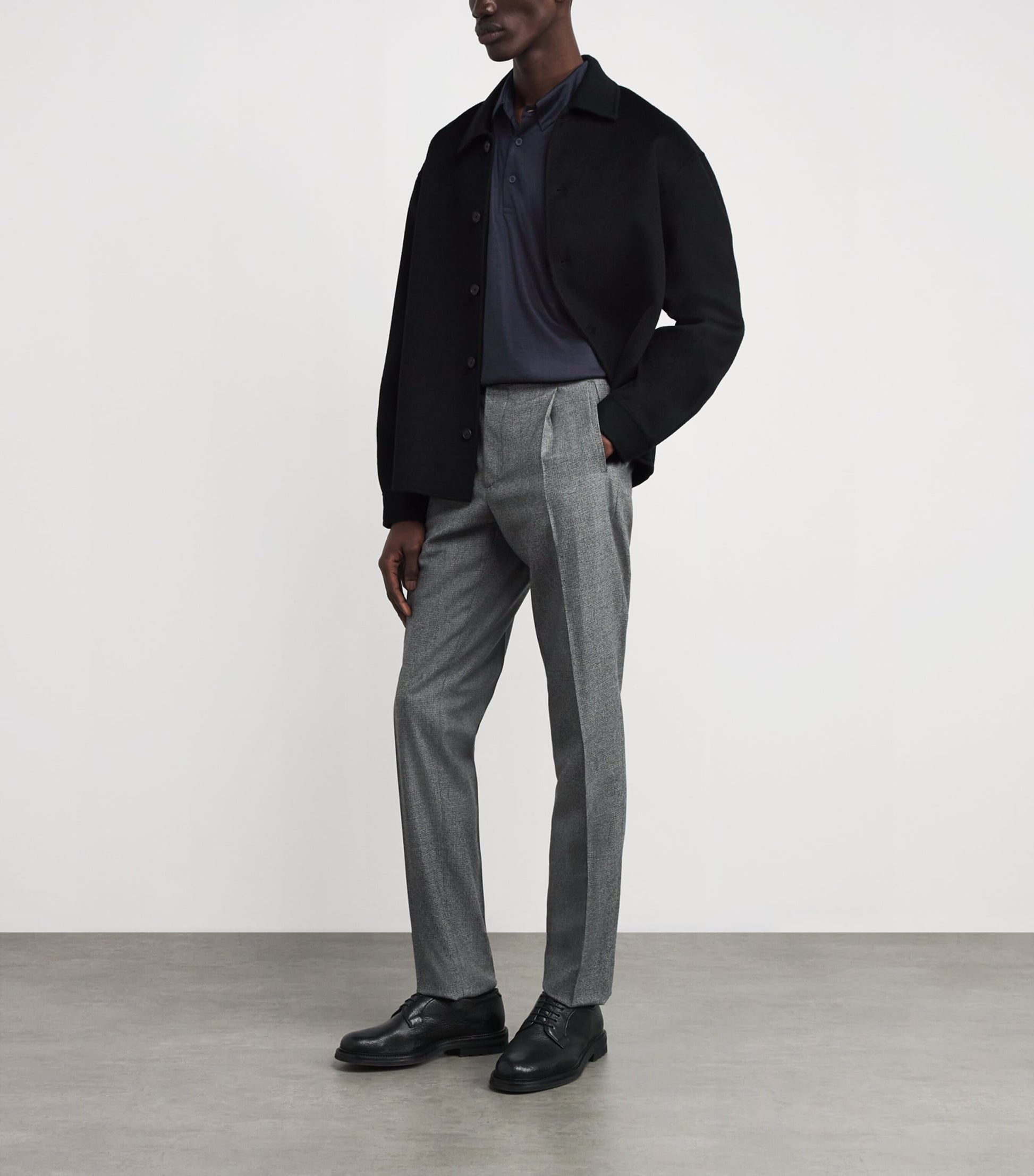 Navy Cashmere Polo Shirt