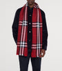 Burberry Red Wool-Silk Reversible Check Scarf