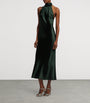 Green Satin Halterneck Dress