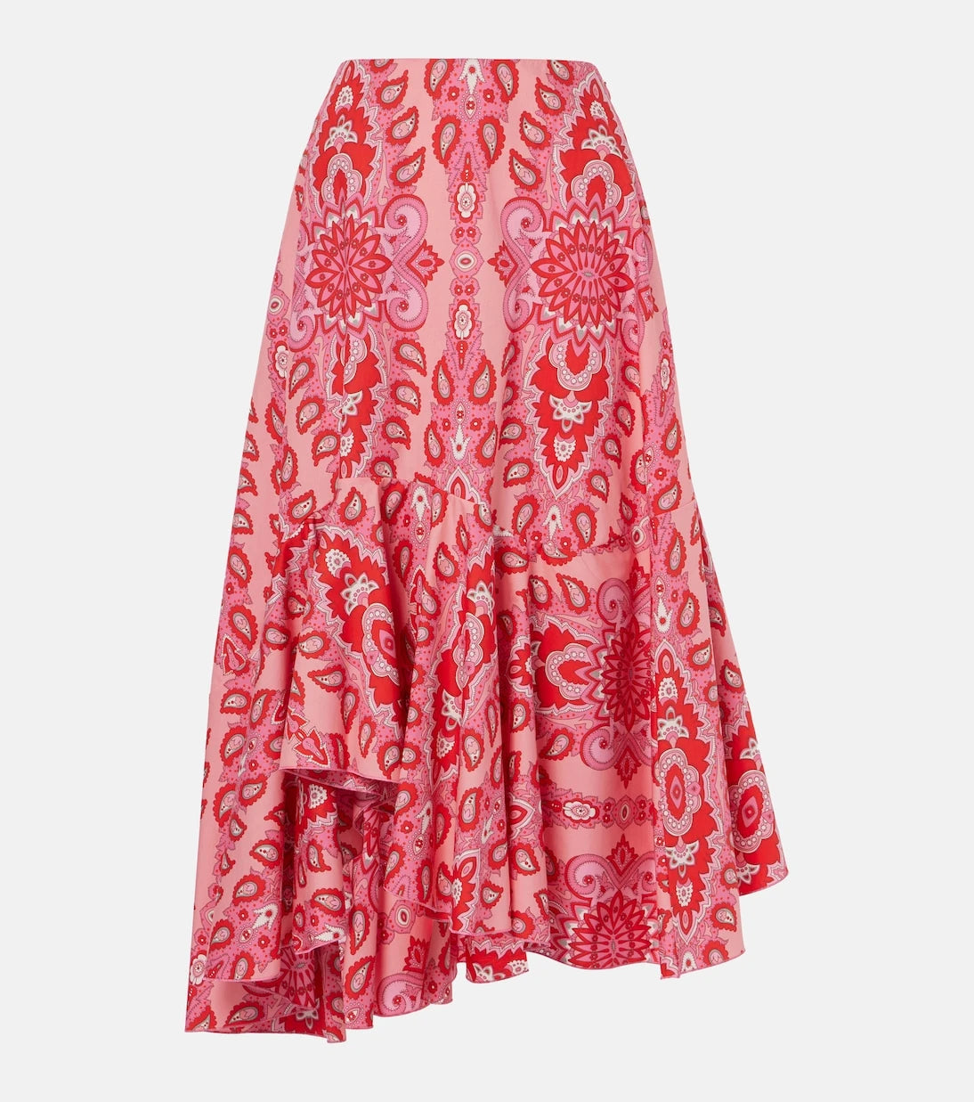 Etro - Paisley asymmetric cotton midi skirt