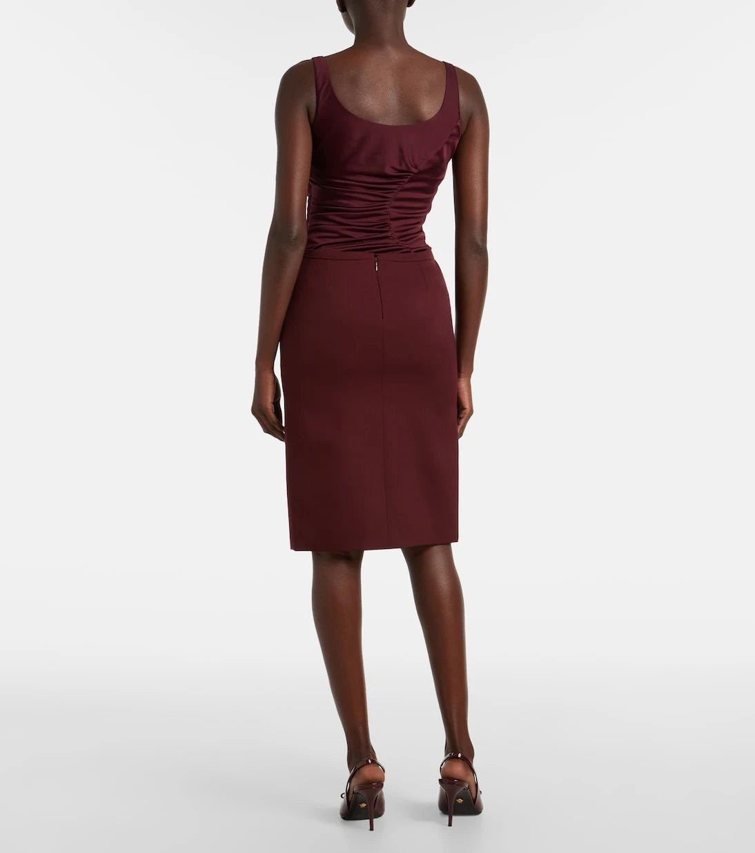 Versace - Medusa wool gabardine pencil skirt