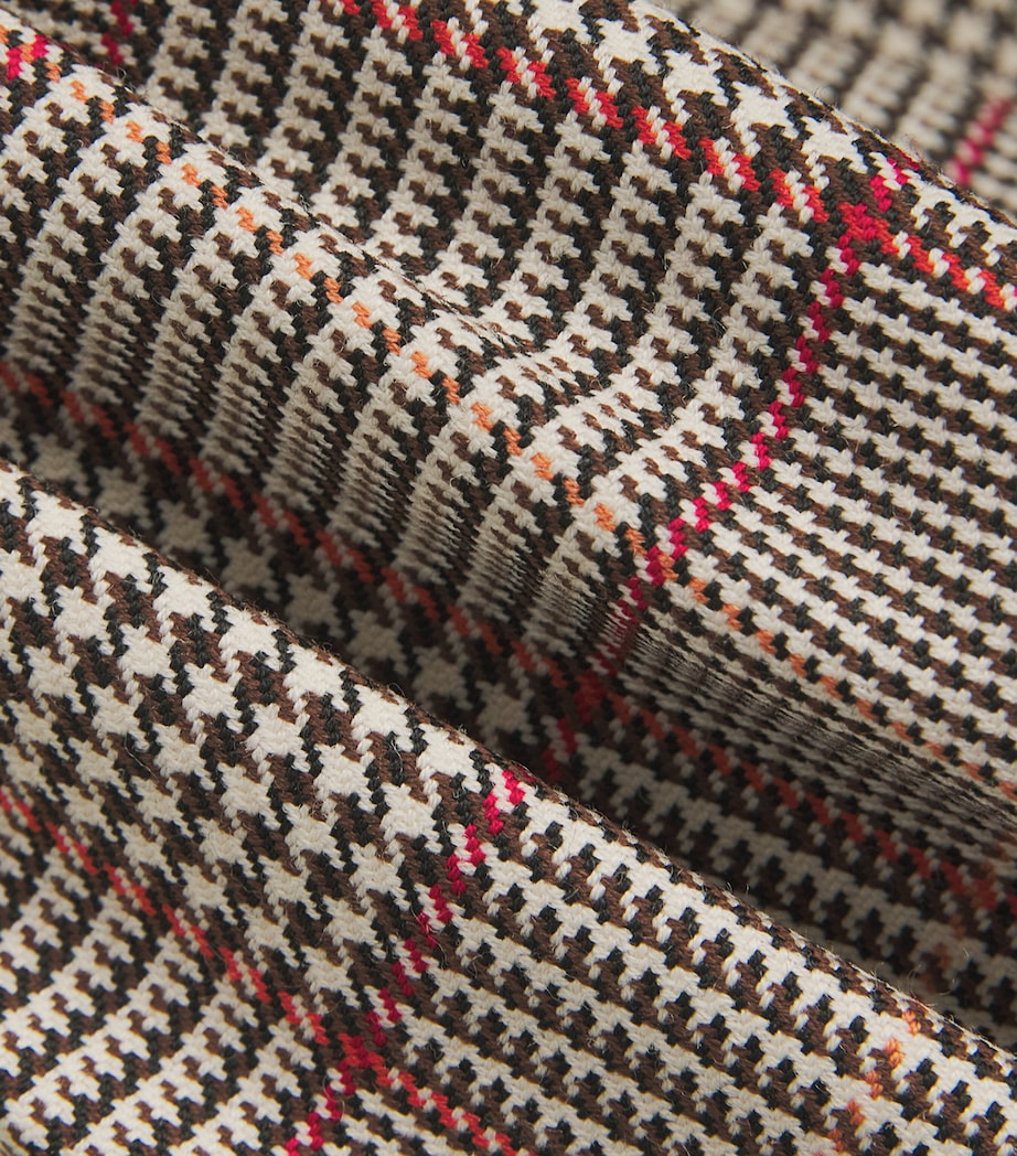 Self-Portrait Brown Houndstooth Mini Dress