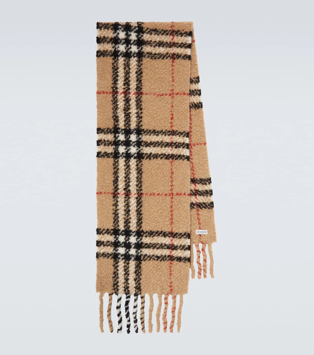 Burberry - وشاح بربري بومبيه من مزيج الصوف بنقشة المربعات