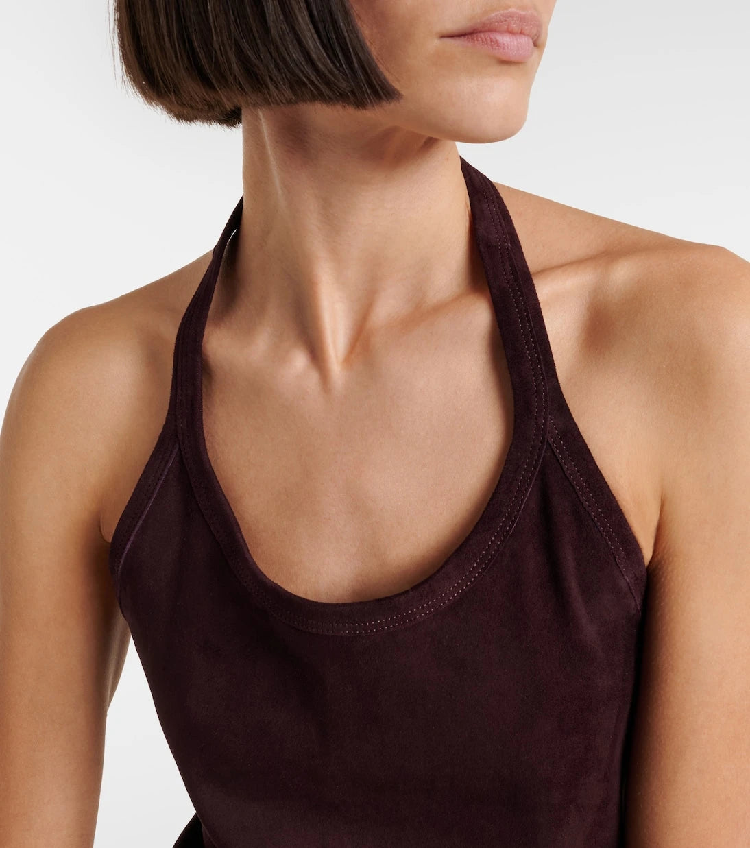 Stouls - Cherry halterneck suede top