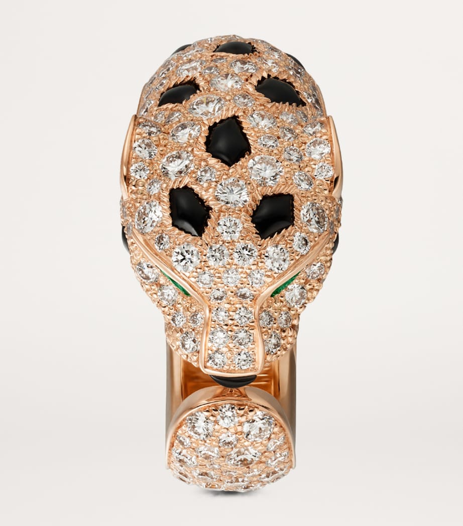 Rose Gold, Diamond, Emerald and Onyx Panthère de Cartier Ring