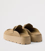 Prada Neutral Suede Flatform Mules
