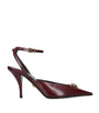 Versace Burgundy Leather La Medusa Slingback Heels 85