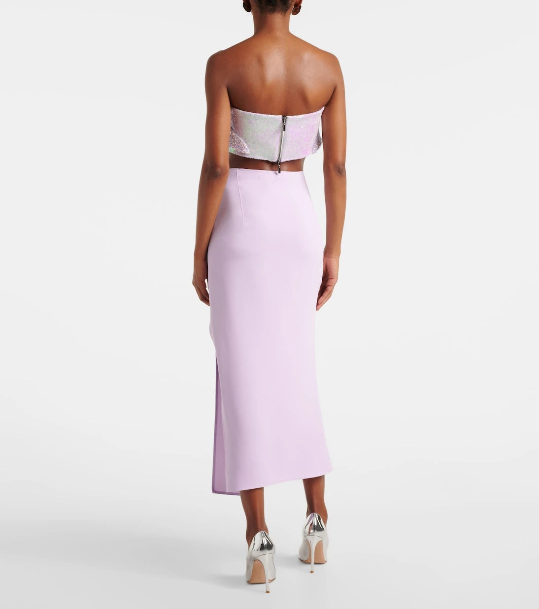 Maticevski - Together Wave ruffled sequined bandeau top