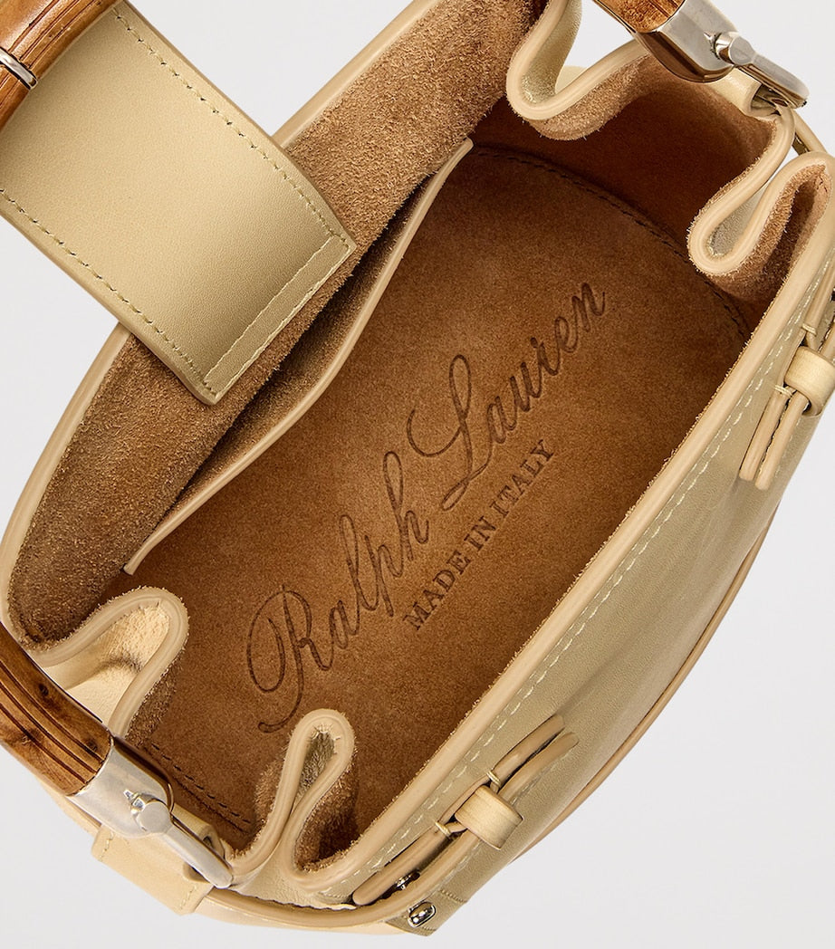 Ralph Lauren Collection Beige Small Leather RL 888 Bucket Bag