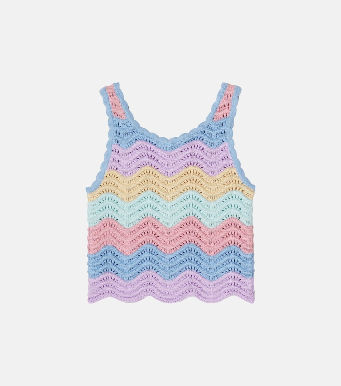 Stella McCartney Kids - Scalloped striped cotton tank top