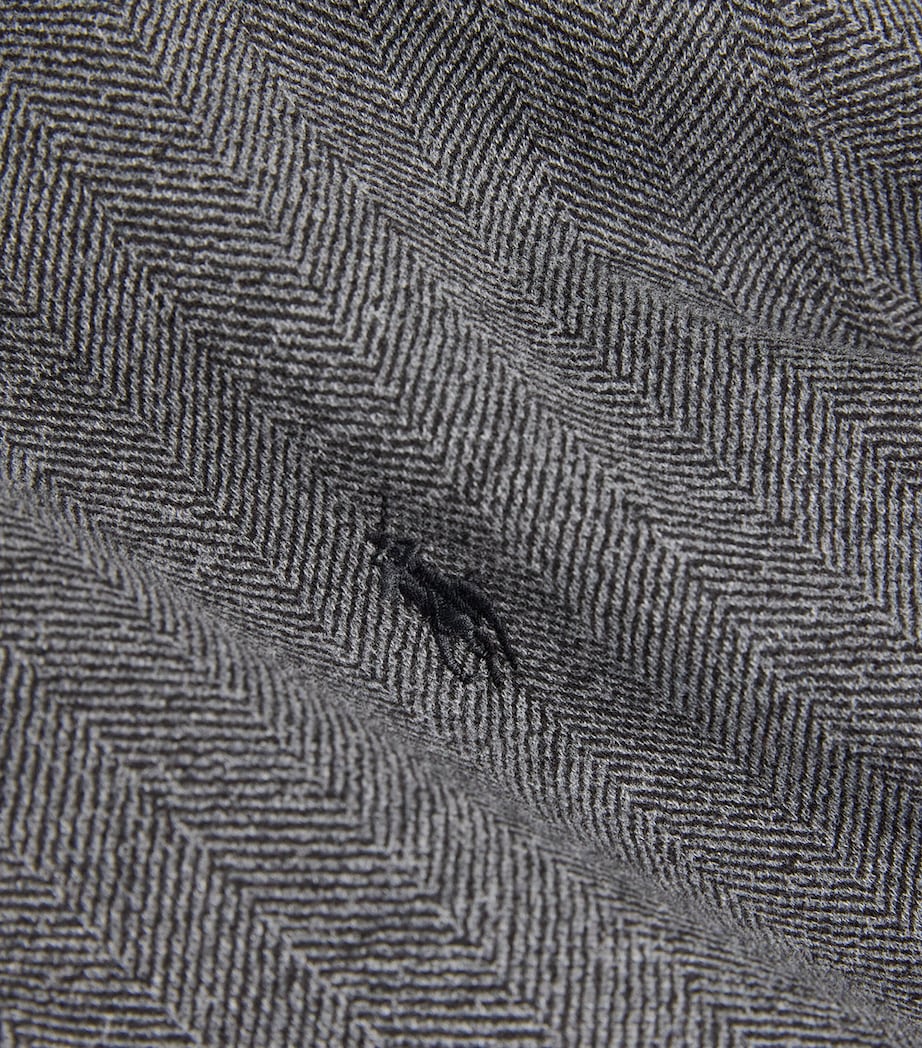 Polo Ralph Lauren Grey Cotton Heringbone Quarter-Zip Sweatshirt