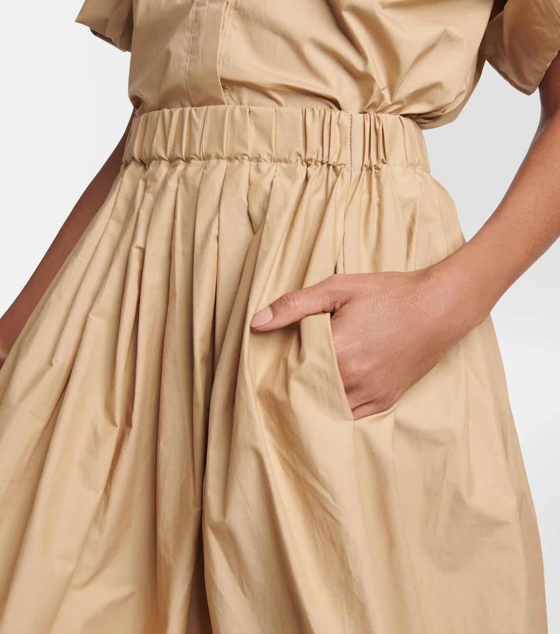 CO - A-line cotton midi skirt