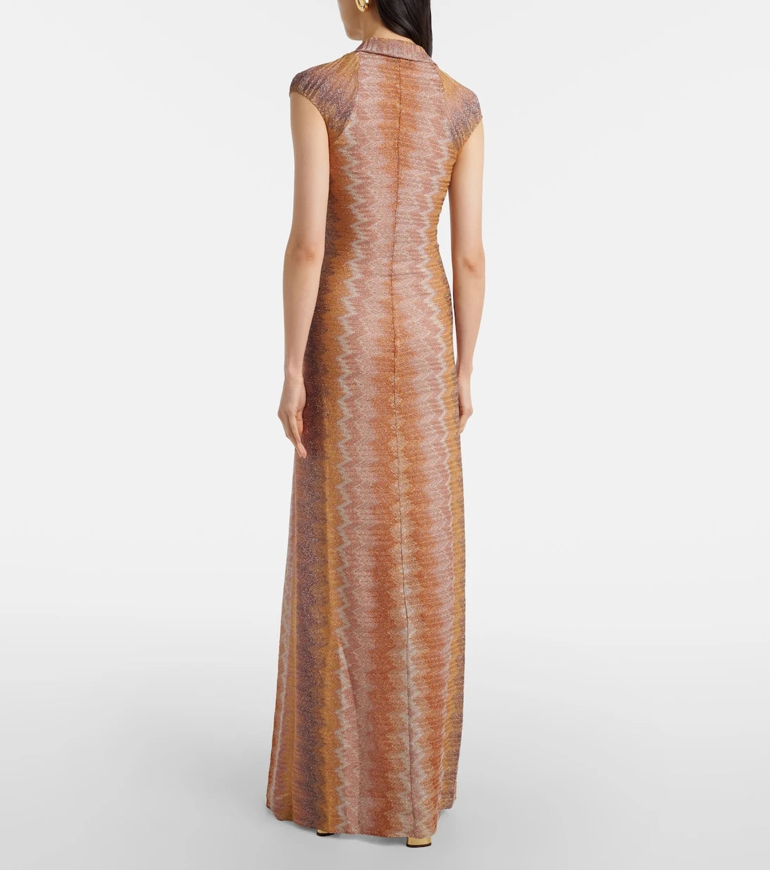 Missoni - Gathered asymmetric lamé maxi dress