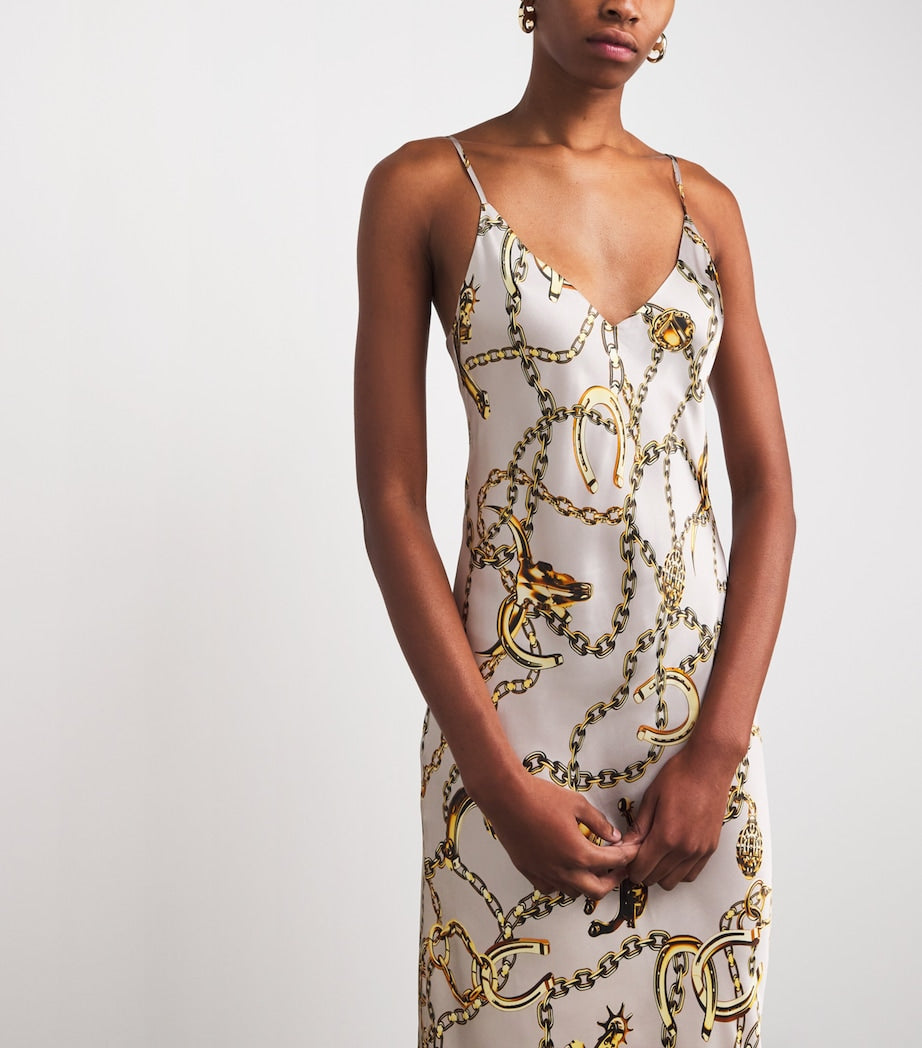 L'Agence Multi Silk Seridie Midi Dress