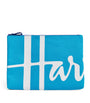 Blue Large Cotton Logo Pouch