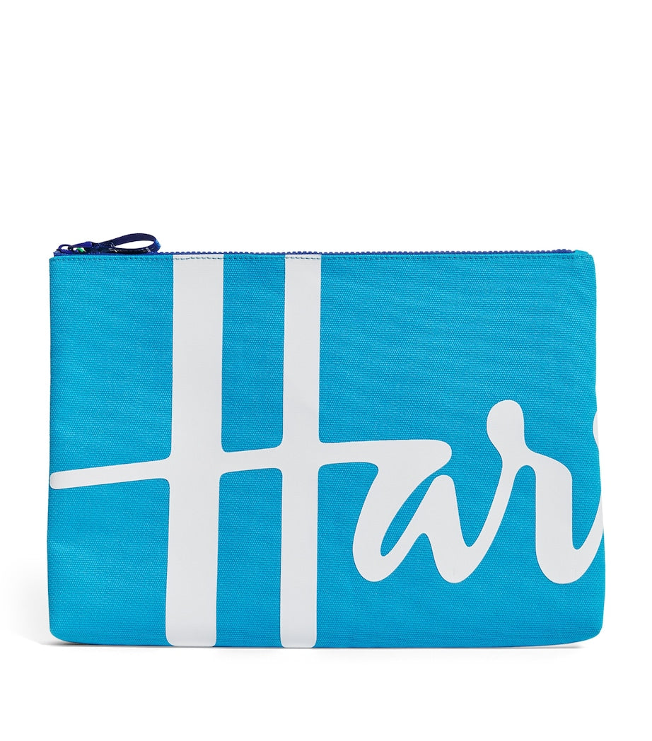 Blue Large Cotton Logo Pouch