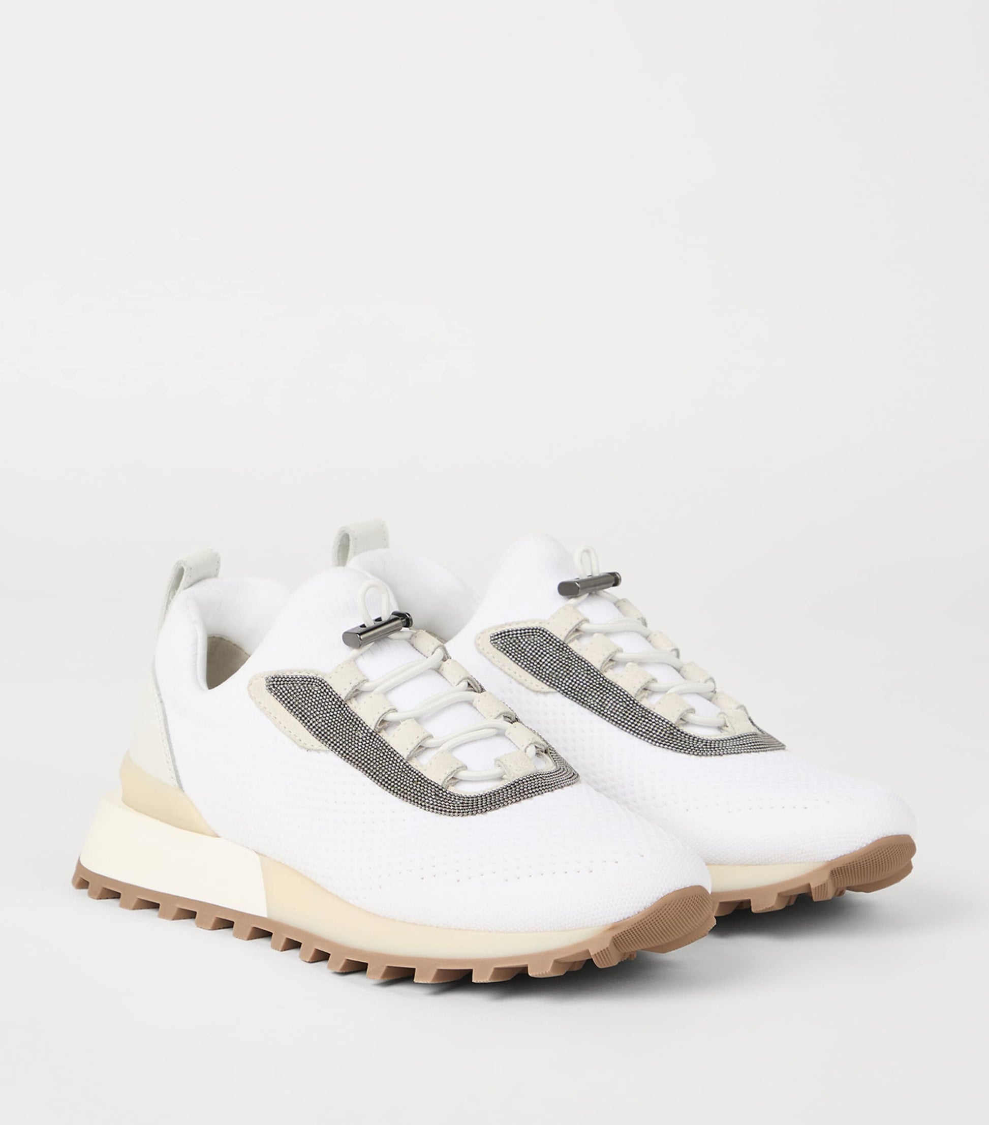 Brunello Cucinelli White Techno-Calfskin Runner Sneakers