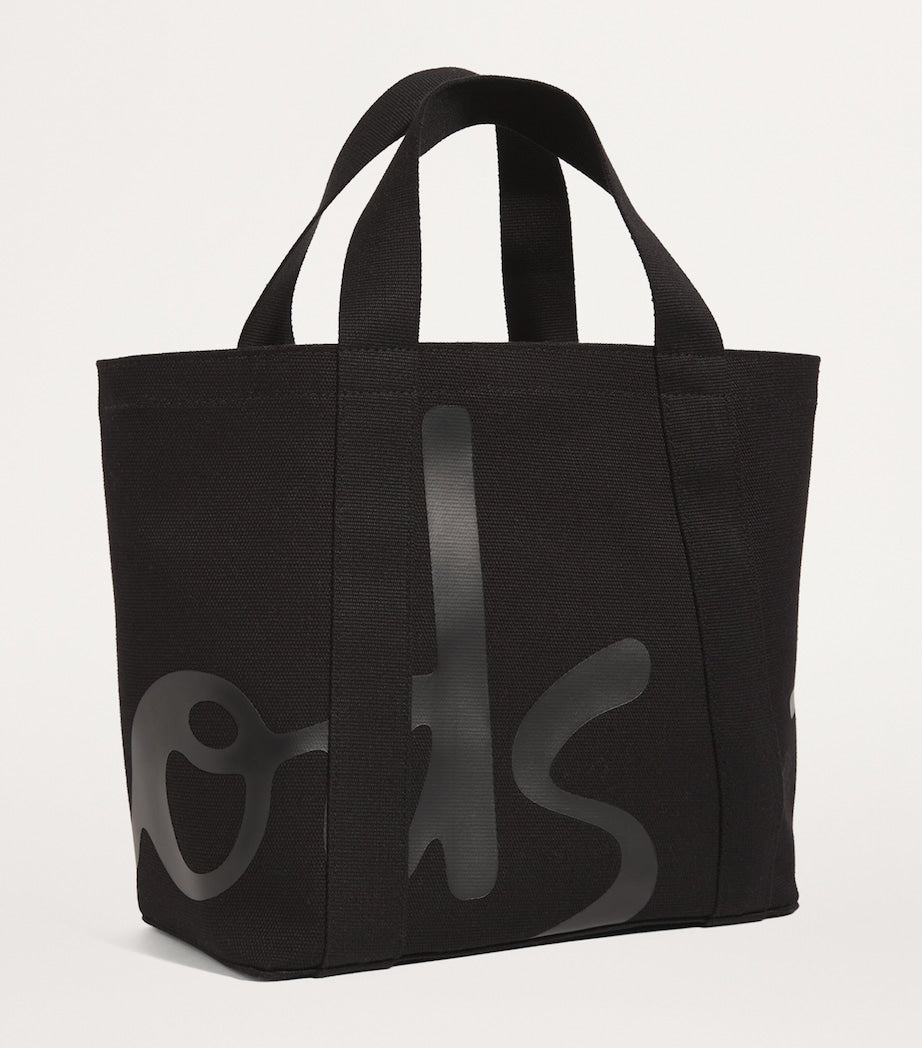 Harrods Black Mini Cotton Logo Tote Bag