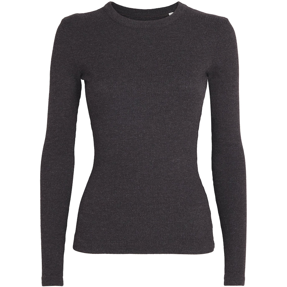 Citizens of Humanity Brown Ribbed Bina Crew-Neck Top