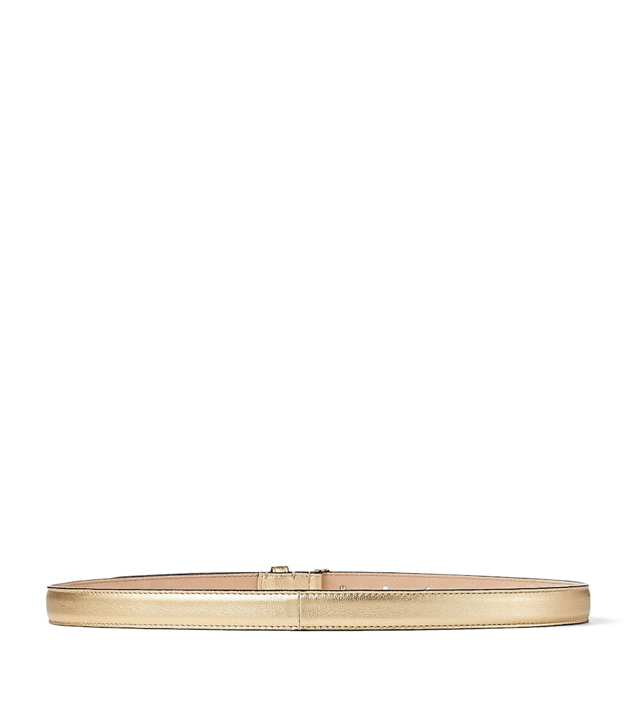 Jimmy Choo Gold Helina Mini Leather Belt