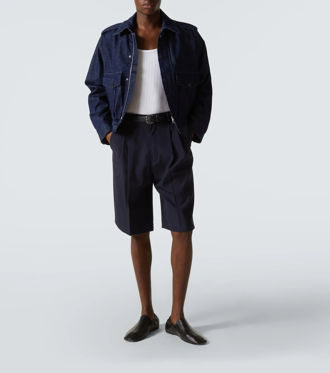 Dries Van Noten - High-rise wool shorts