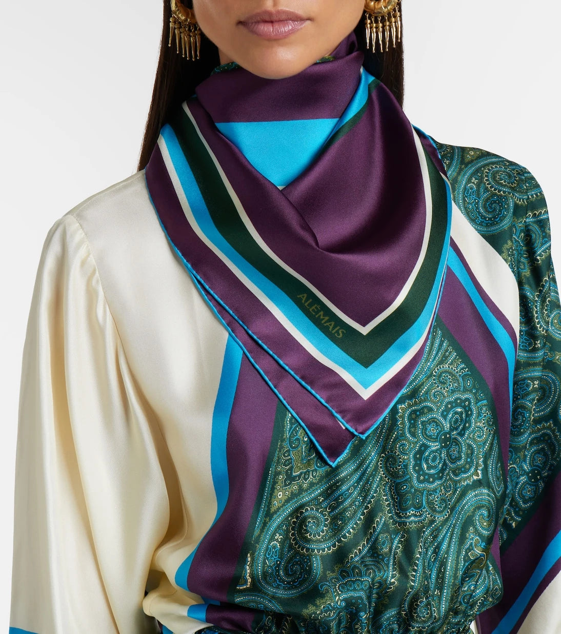 Alémais - Joni printed silk twill scarf