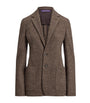 Ralph Lauren Collection Brown Wool Tick-Weave Jersey Hailey Blazer