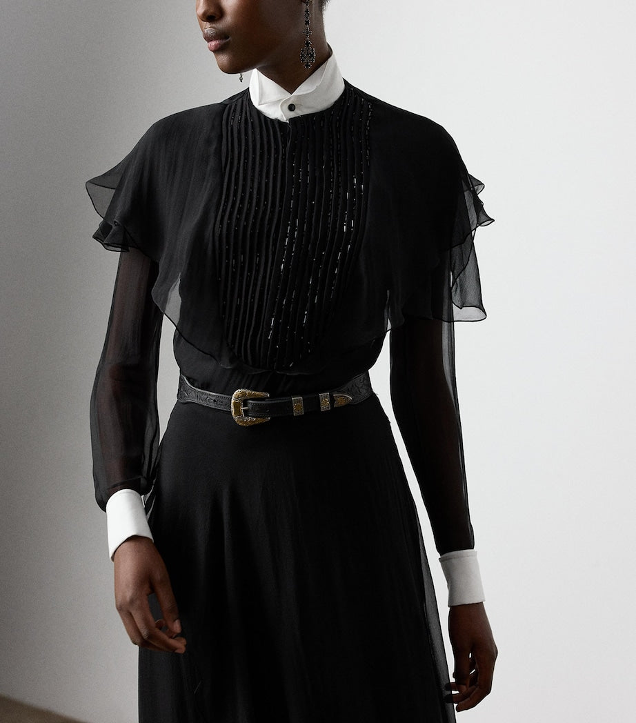 Silk Chiffon Emala Evening Dress