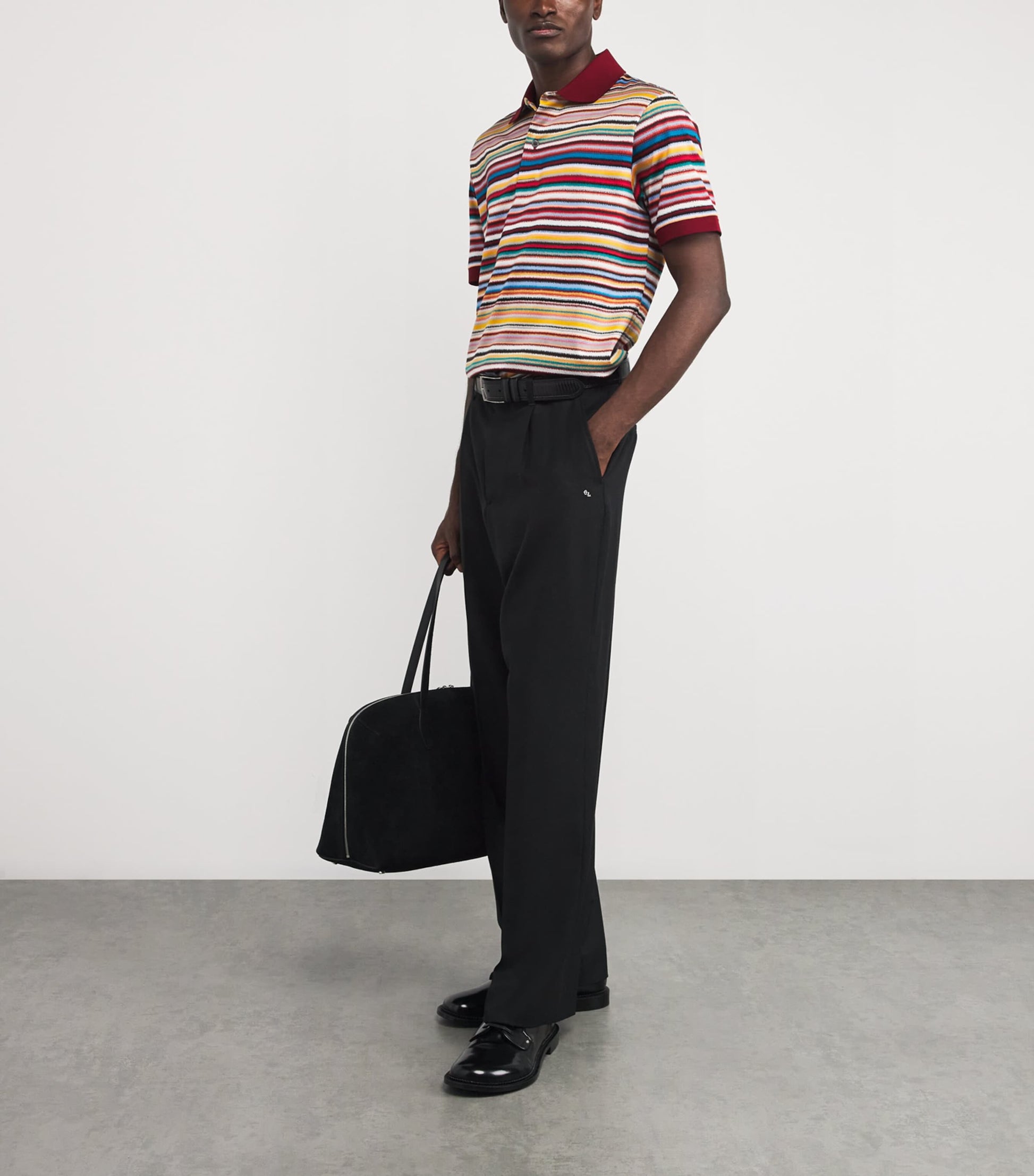 Cotton Noisy Stripe Polo Shirt