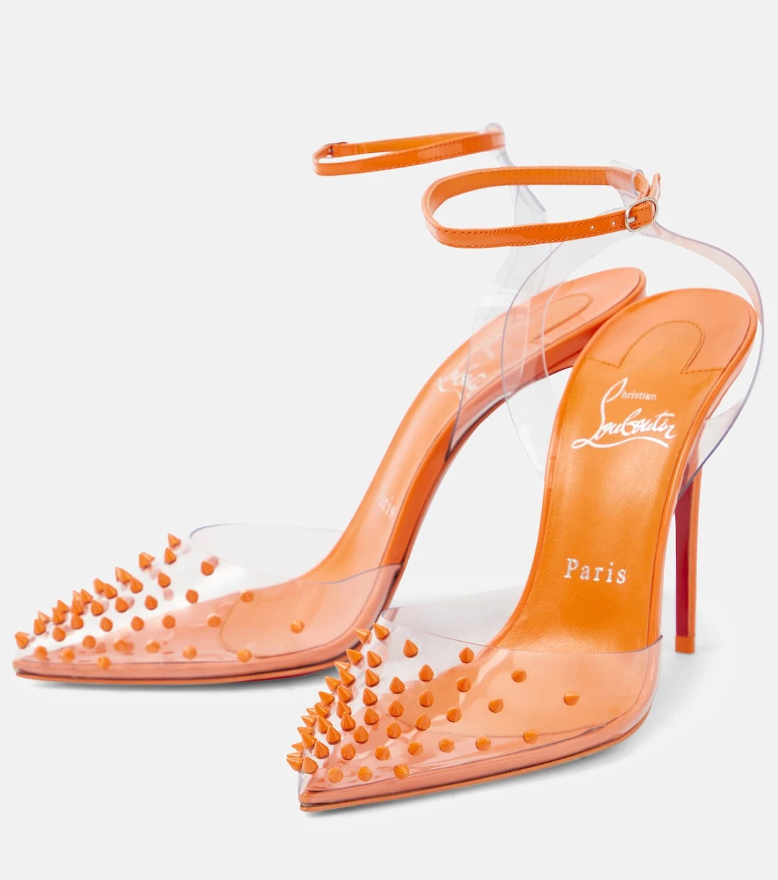 Christian Louboutin - حذاء Spikoo 100 من البولي فينيل كلوريد والجلد بكعب عالٍ