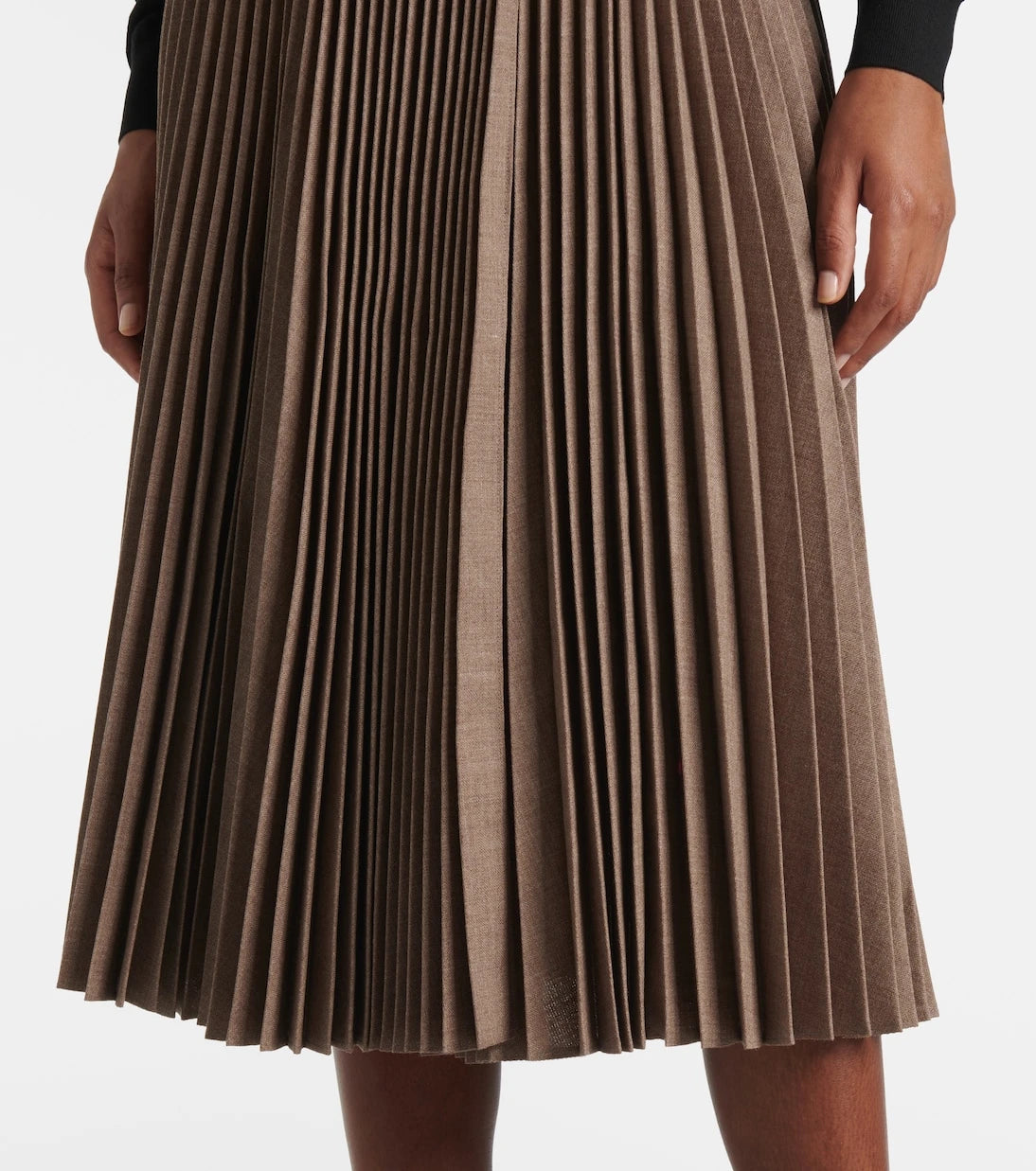 Burberry - Pleated wool midi skirt