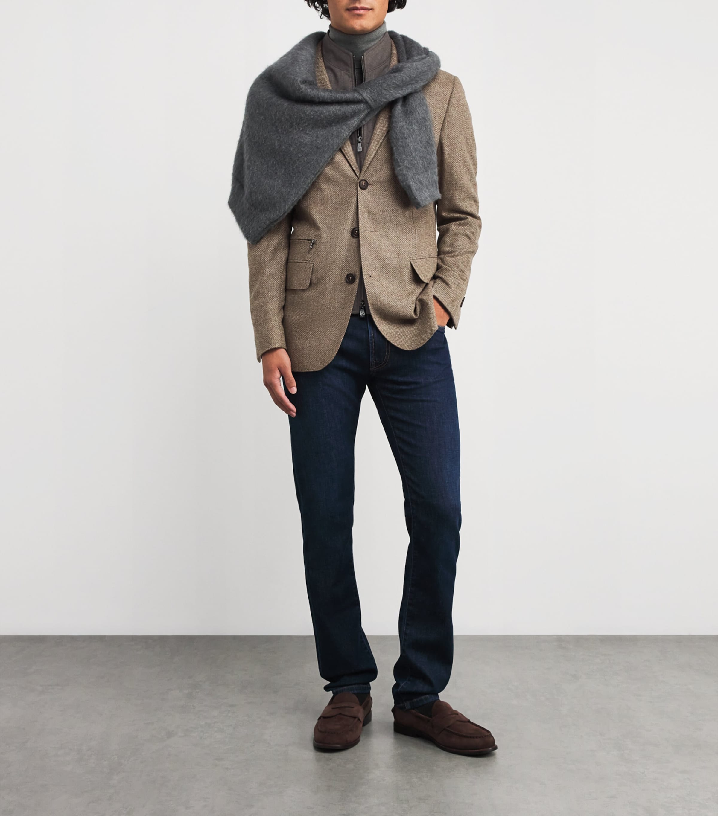 Corneliani Beige Wool-Cashmere Blazer