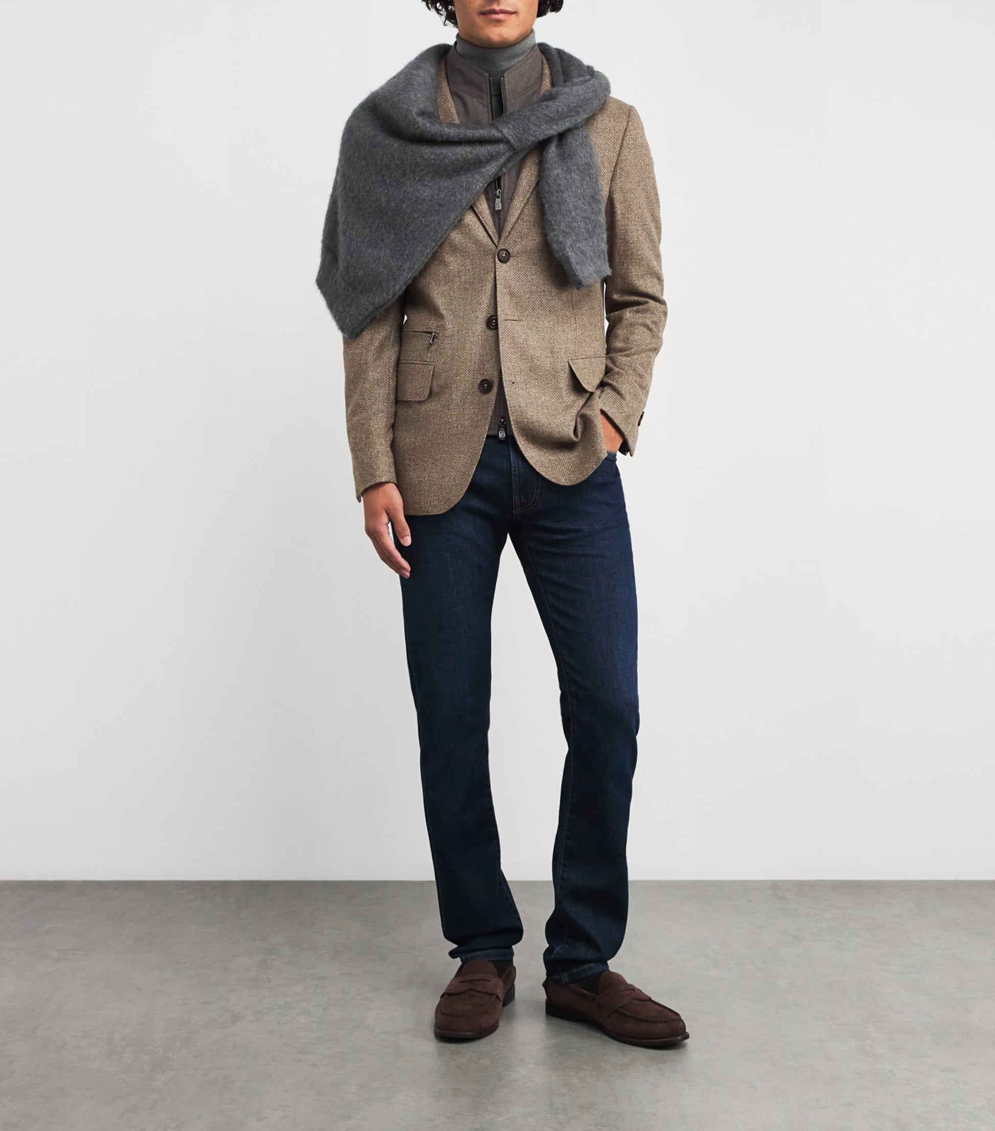 Corneliani Beige Wool-Cashmere Blazer