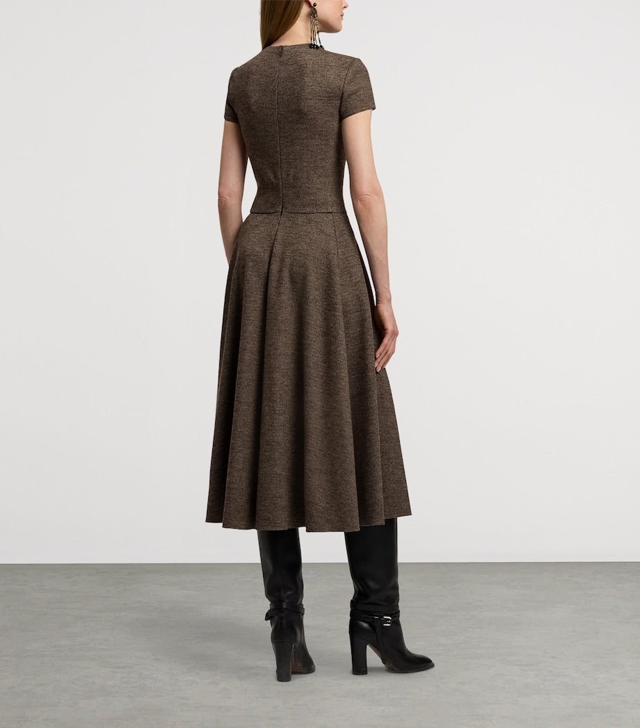 Wool Tick-Weave Margaret Midi Dress