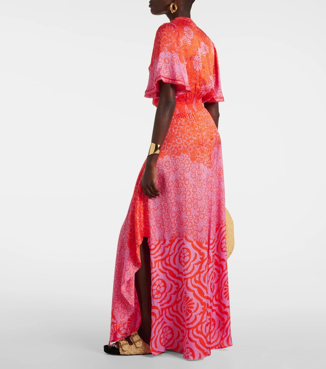 Poupette St Barth - Mabelle printed front-slit maxi dress